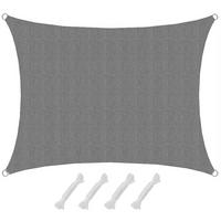UV-SONNENSEGEL 1,5/2 m, Viereckig, Wasserdurchlässig, Grau - Grau, Kunststoff (150/200cm) - Amanka