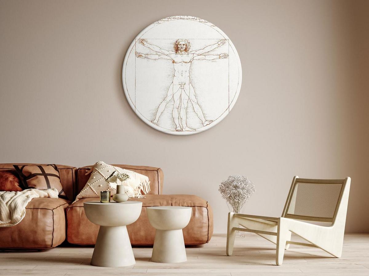 RUNDES BILD Beige 40/40 cm - Beige, Textil (40/40cm) - KUNSTLOFT