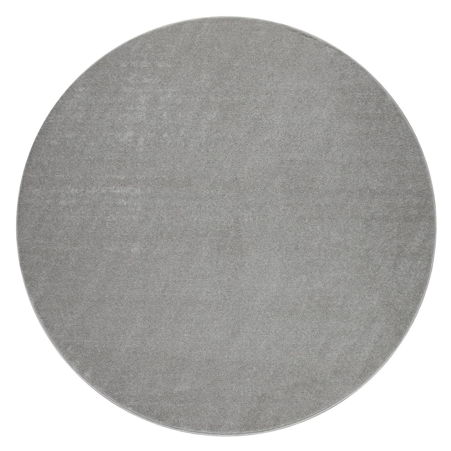 FLACHWEBETEPPICH Silberfarben Ø 120 cm - Silberfarben, Kunststoff (120/120cm) - TT Home