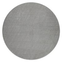FLACHWEBETEPPICH Silberfarben Ø 160 cm - Silberfarben, Kunststoff (160/160cm) - TT Home