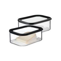 KÄSEDOSEN Modula schwarz 2000 ml 2er Set - Schwarz, Kunststoff (16/8.6/22.4cm) - Mepal