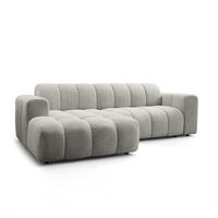 ECKSOFA TISI Hellgrau Strukturstoff - Hellgrau, Holz (274/165cm) - MASSENO