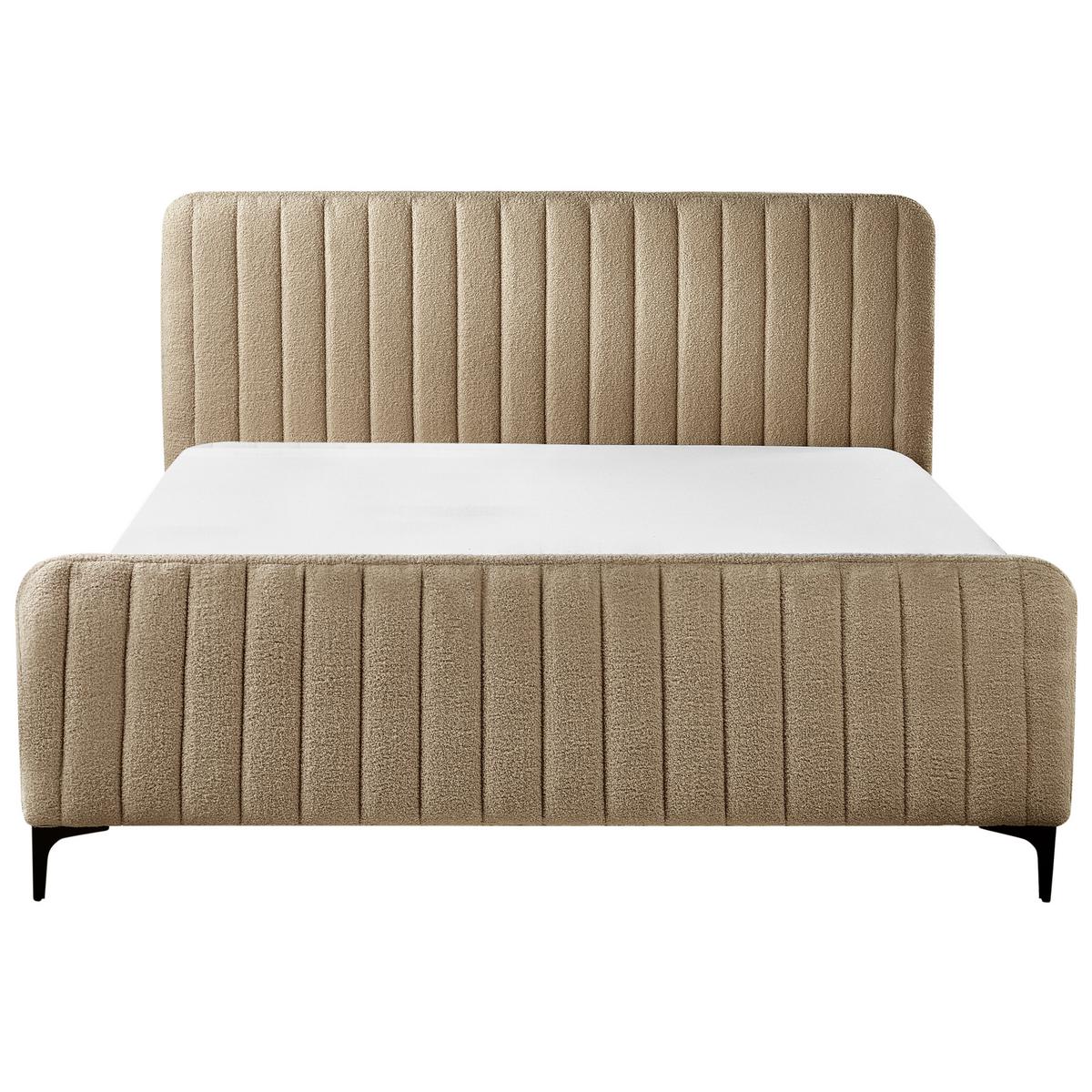 POLSTERBETT mit Lattenrost 160x200 cm Beige Lunan - Taupe, Textil (160/200cm) - Beliani