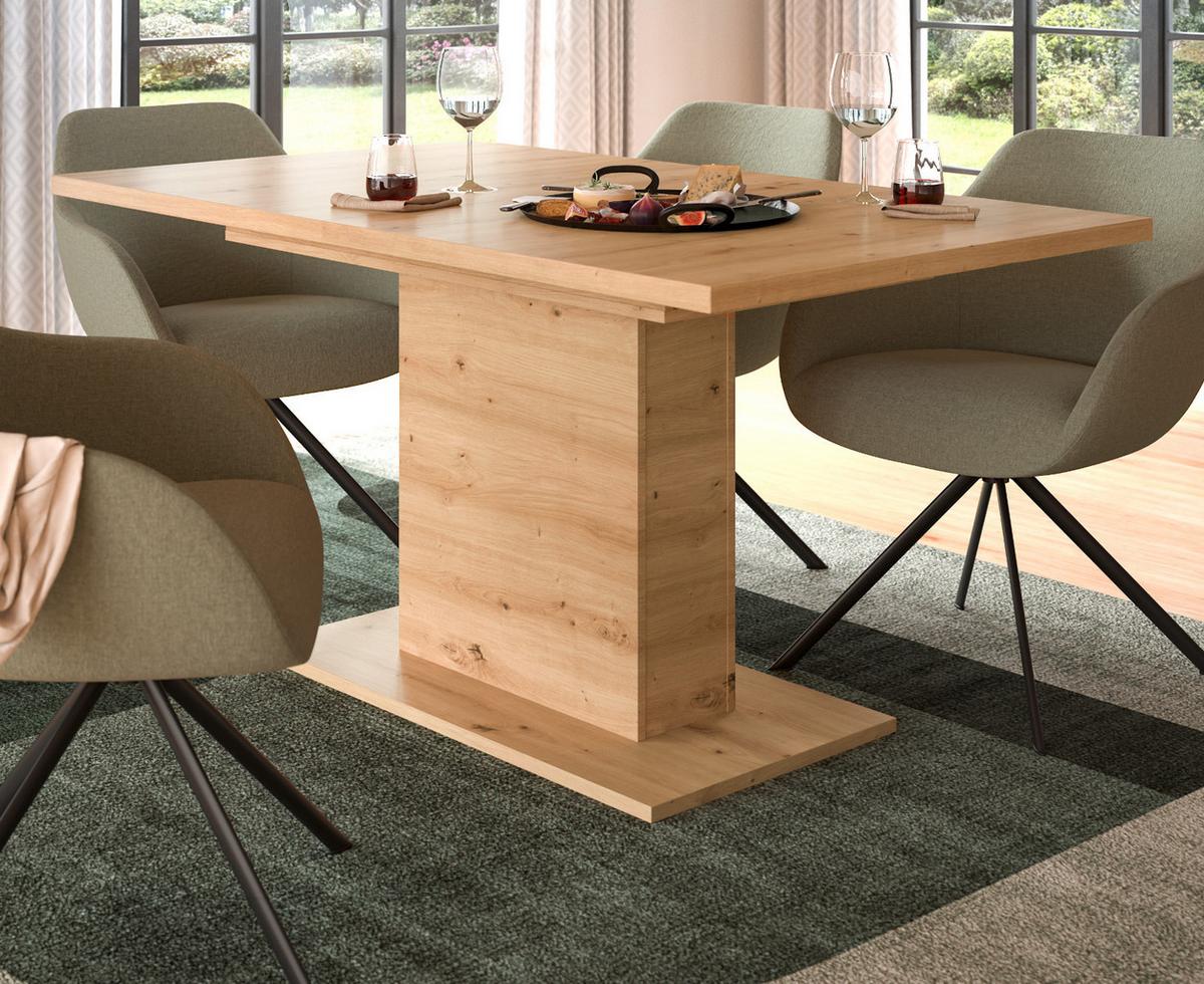 ESSTISCH Eiche Artisan, Küchentisch ausziehbar 150 - 190 cm - Eiche Artisan, Holzwerkstoff/Metall (150/90/76cm) - Inn.Furn