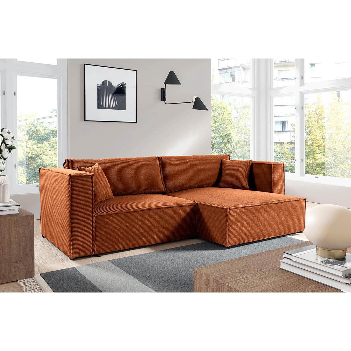 SOFA Jimmy 3 Sitzplätze Terracotta - Orange, Holz (245/77/148cm) - Petits-meubles
