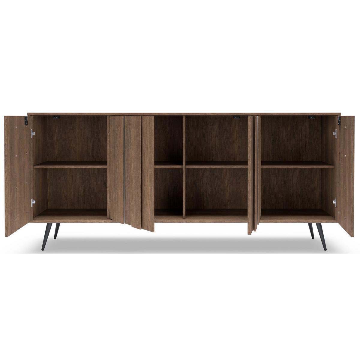 SIDEBOARD Amaro 183 cm - Eichefarben/Schwarz, Holzwerkstoff/Metall (183.3/82.6/40cm) - Selsey