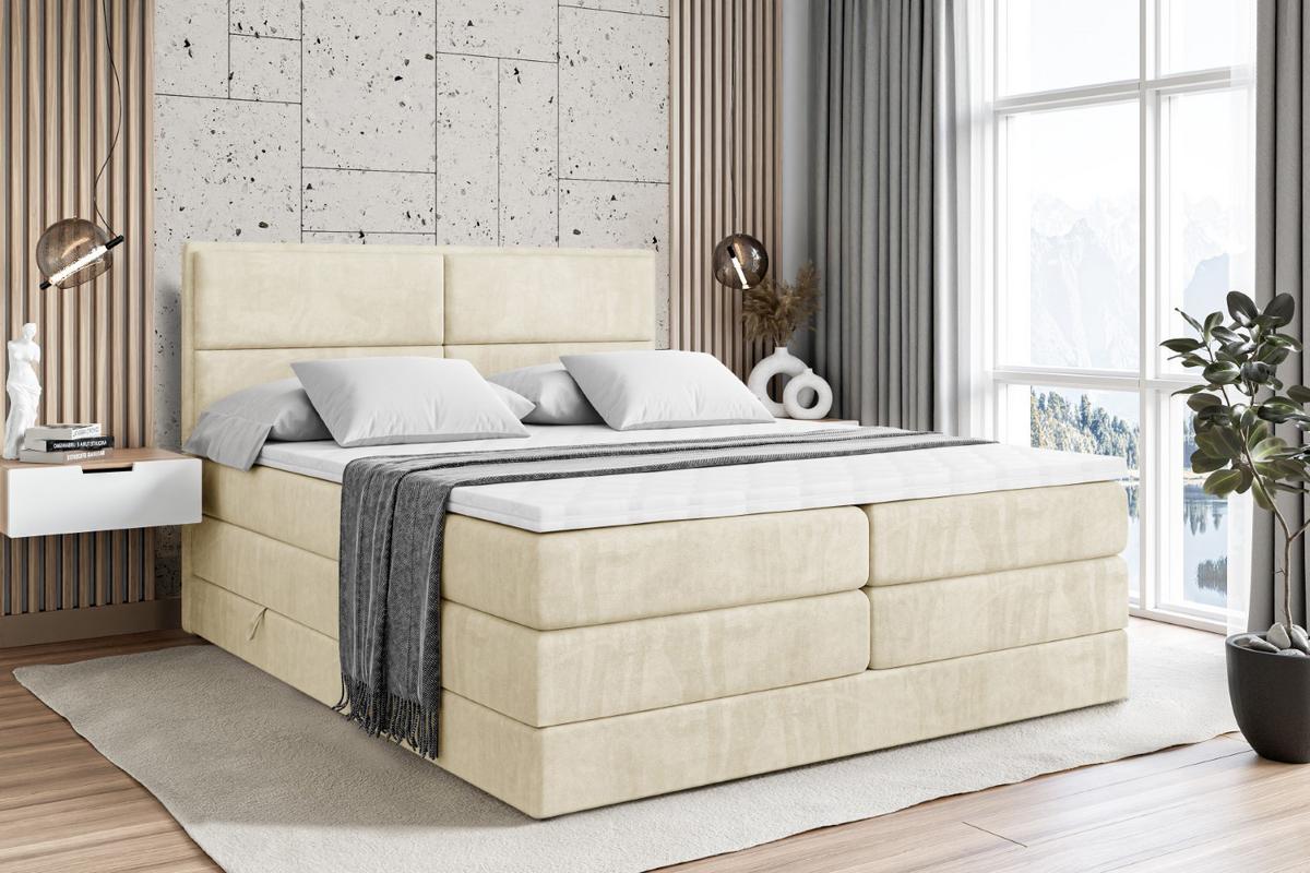 BOXSPRINGBETT AURA KING - 180 x 200 - H3/H4 - Beige - Beige, Holzwerkstoff (180/200cm) - ALTDECOR