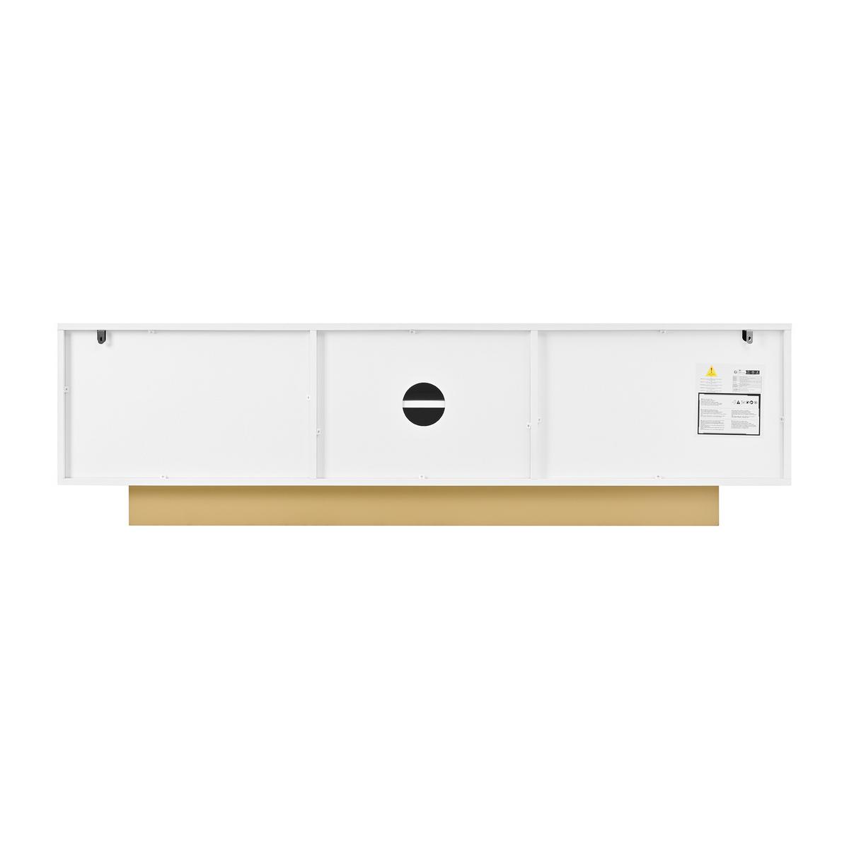 TV LOWBOARD weiß modern 3 türen kabelmanagement - Weiß, Holzwerkstoff (170/47/40.5cm) - Urban Meuble
