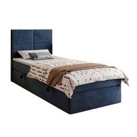 BOXSPRINGBETT Bett CROSS MINI mit Topper 100x200 cm Royal Velvet 234 - Dunkelblau, Textil - Lookway