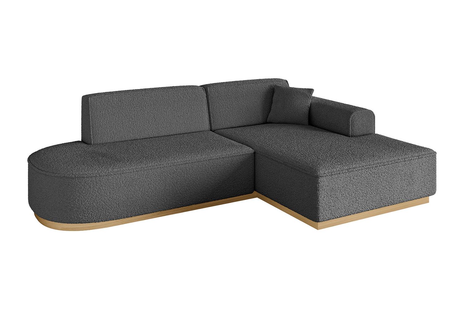ECKSOFA Ottomane Rechts IREA-L1-v2 - 232x165x80 cm Grau - Olivgrün, Holzwerkstoff/Textil (232/165cm) - ALTDECOR