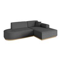 ECKSOFA Ottomane Rechts IREA-L1-v2 - 232x165x80 cm Grau - Olivgrün, Holzwerkstoff/Textil (232/165cm) - ALTDECOR