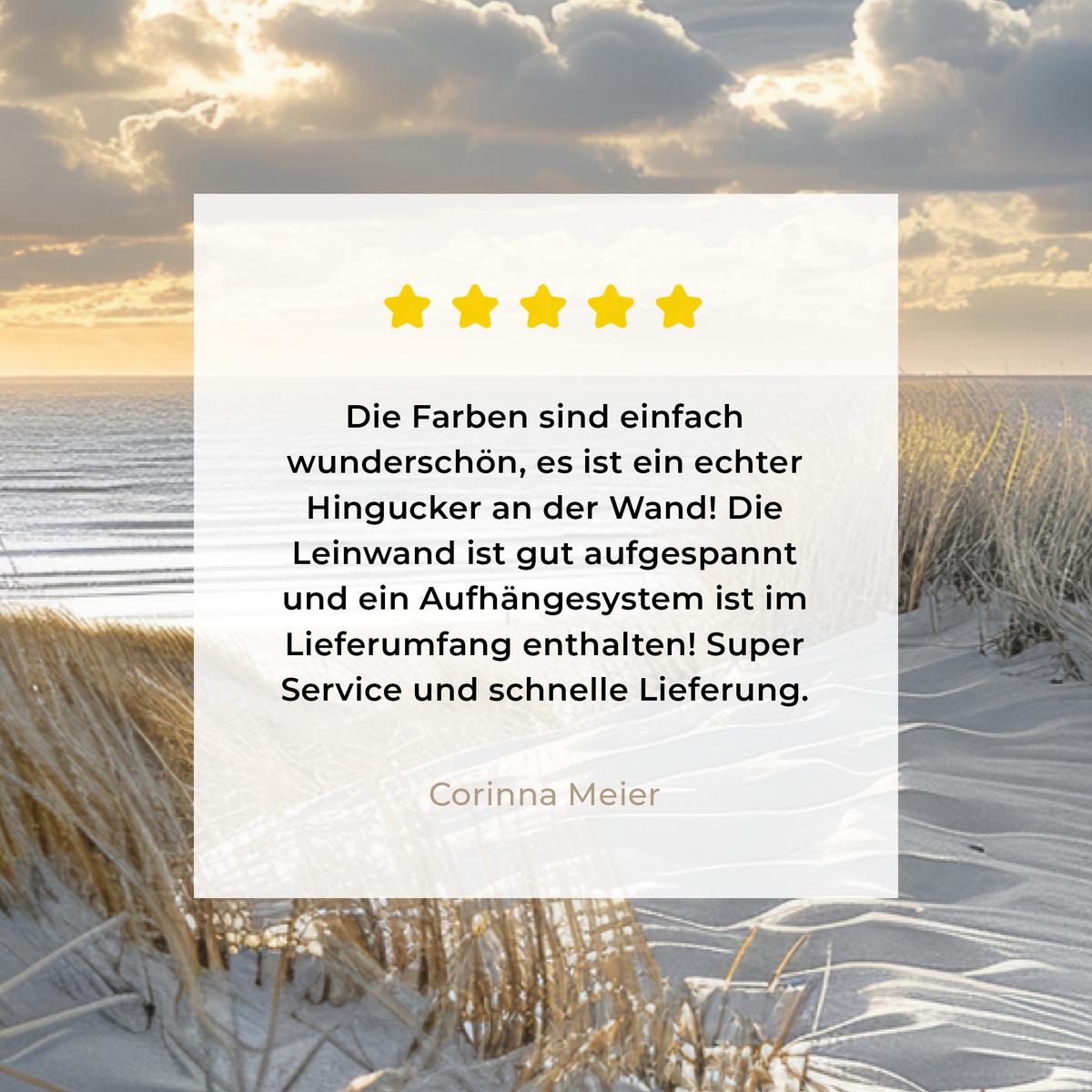 LEINWANDBILD Ausblick - Strand - Dünen - Meer - Natur Wanddeko 90x60 cm - Sandfarben, Textil (90/60cm) - MuchoWow