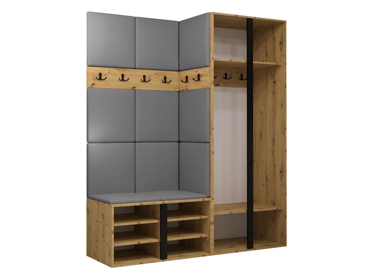 GARDEROBEN-SET Orion XII - Weiß/Braun, Holzwerkstoff/Kunststoff (158/186/46cm) - MIRJAN24