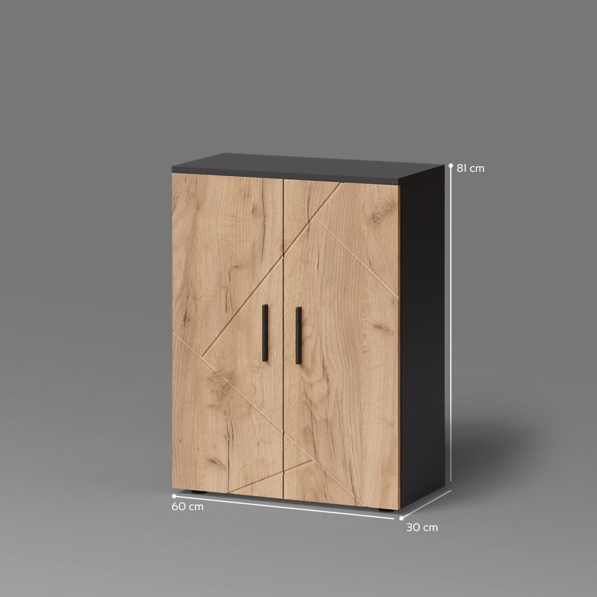 MIDISCHRANK Ronco Goldkraft Eiche/Anthrazit 60 x 81 cm - Honigeiche/Anthrazit, Holzwerkstoff (60/81/30cm) - Livinity®