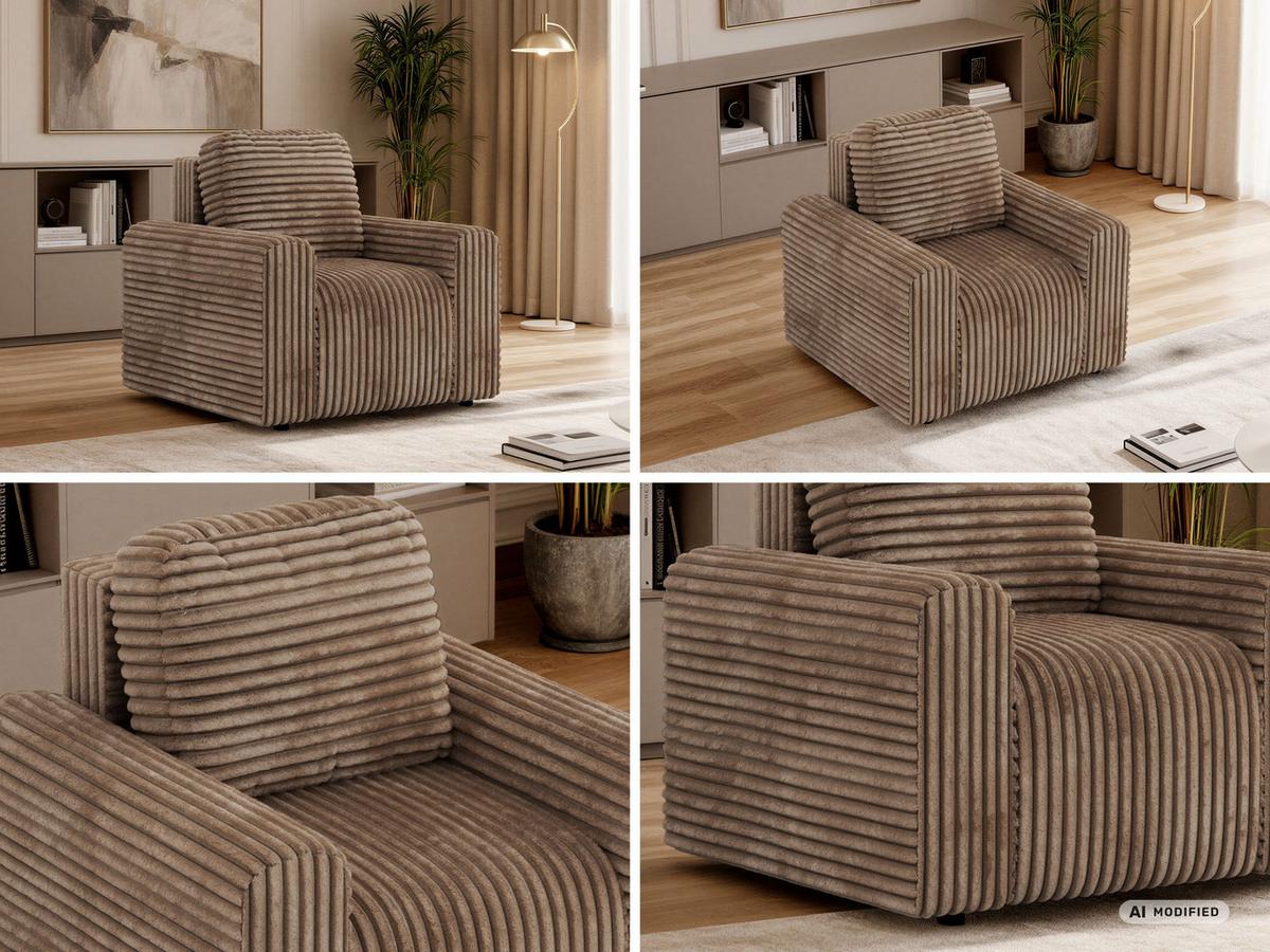 SESSEL NESSARO - Braun Cord - Schwarz/Braun, Kunststoff/Textil (96/94/90cm) - MKS