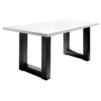 ESSTISCH ausziehbar Eila 7 160 x 90 x 75 Esszimmertisch Schwarzstahl/Weiß Matt Lack - Weiß, Holz (160/90/75cm) - 58aufmkessel