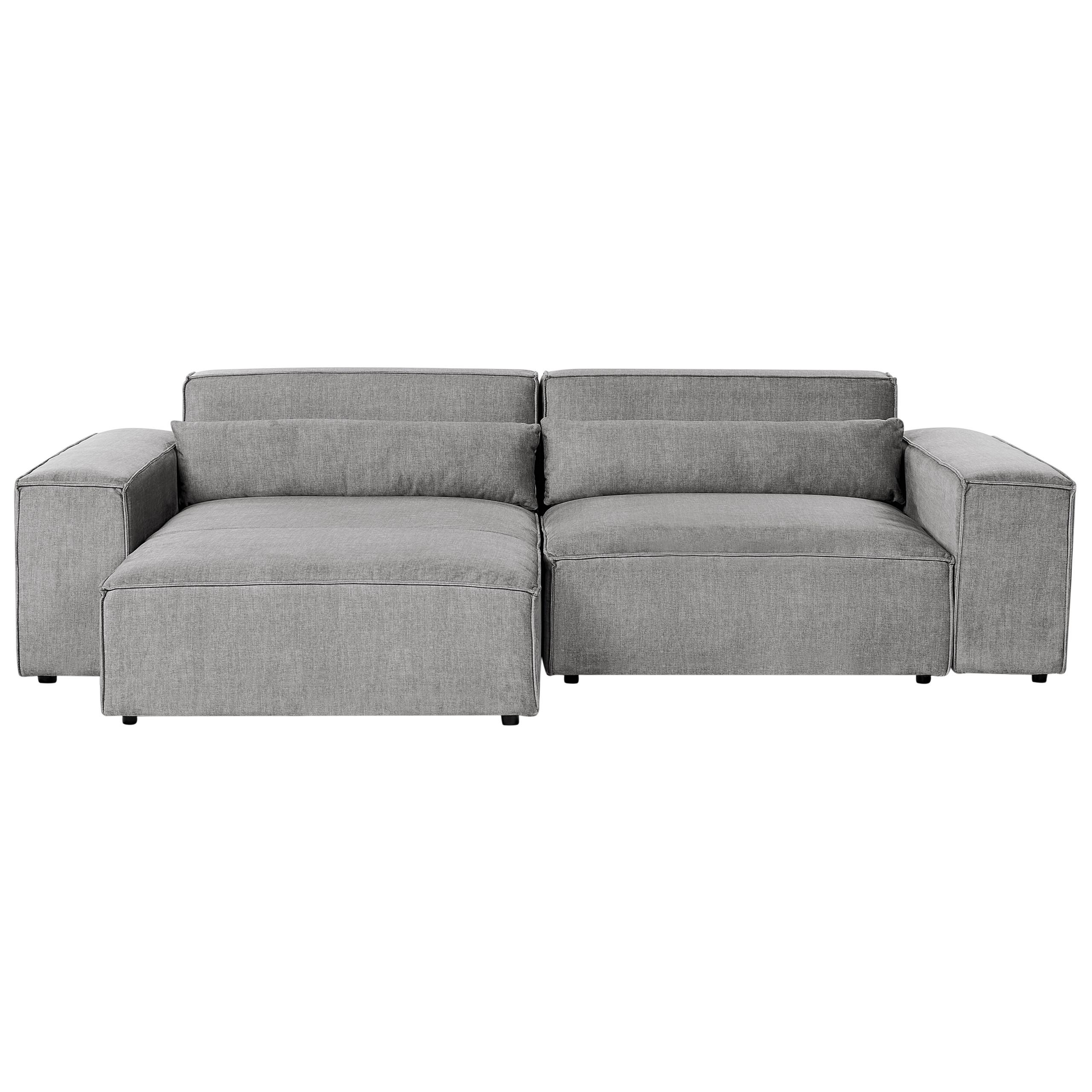 ECKSOFA Modul 3-Sitzer rechtsseitig Grau Stoff Hellnar - Grau, Textil (262/176cm) - Beliani