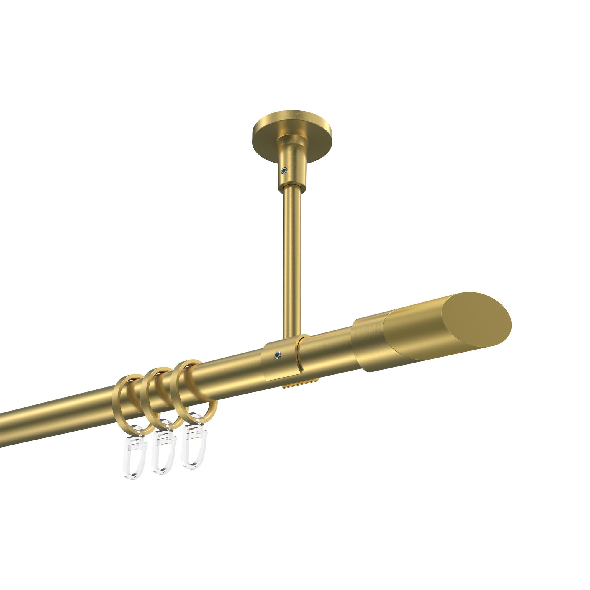 GARDINENSTANGE Sonette Verano 320 cm (geteilt in 2 x 160 cm), 1-läufig, 20 mm Ø Messing-Optik - Messingfarben/Goldfarben, Metall (320cm) - INTERDECO