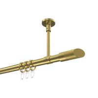 GARDINENSTANGE Sonette Verano 320 cm (geteilt in 2 x 160 cm), 1-läufig, 20 mm Ø Messing-Optik - Messingfarben/Goldfarben, Metall (320cm) - INTERDECO