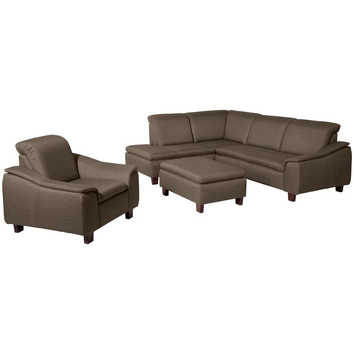 ECKSOFA mit Ottomane links Kaylil Flachgewebe sahara - Sahara, Kunststoff (187/247cm) - 58aufmkessel