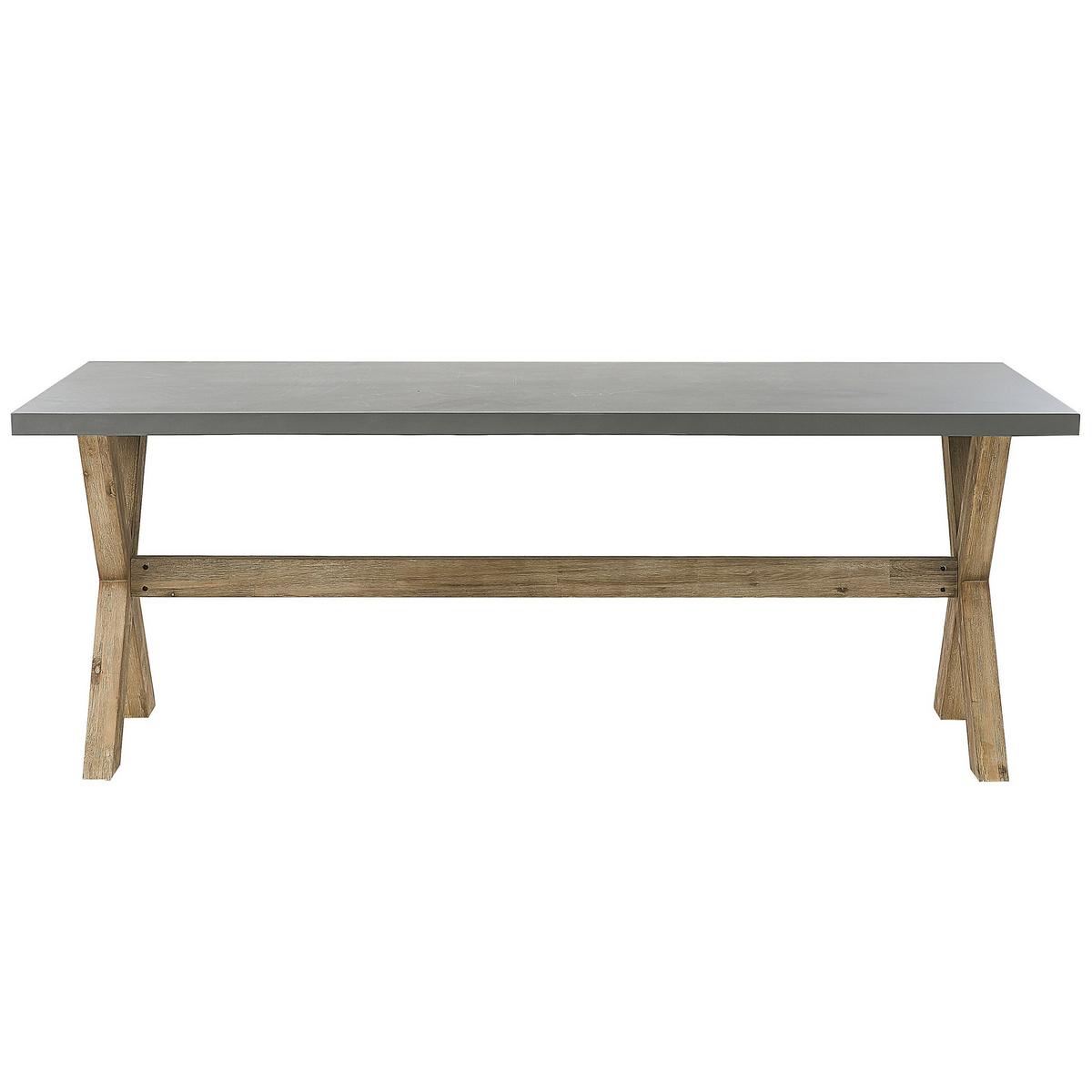GARTENMÖBEL SET 6-Sitzer Faserzement 200/100 cm grau/beige Olbia - Hellbraun/Beige, Stein - Beliani