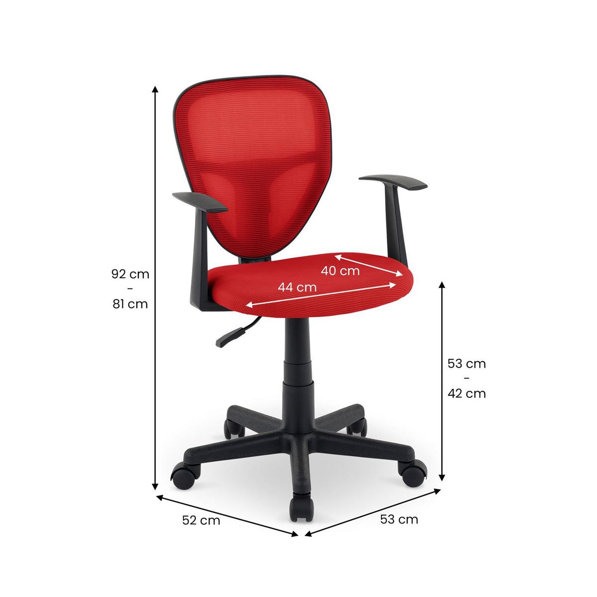 KINDERDREHSTUHL STUDIO rot - Rot, Textil (53/92/52cm) - IDIMEX