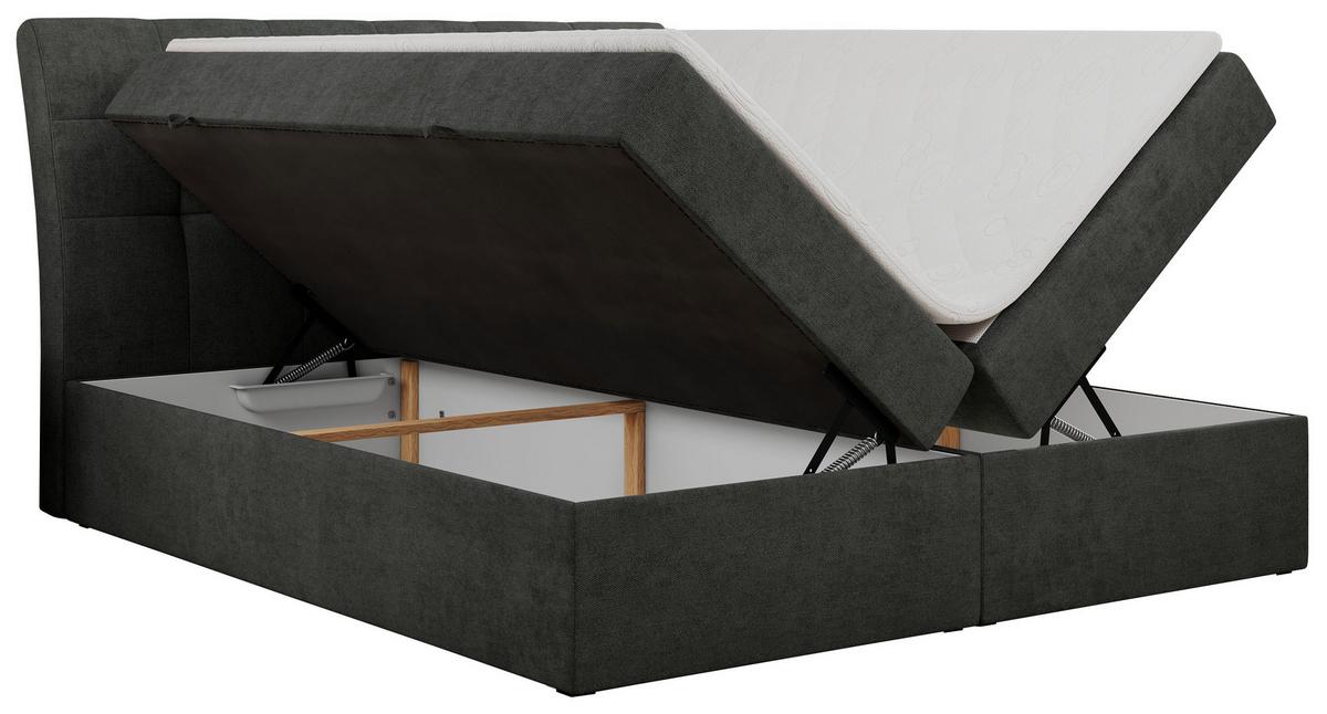 BOXBETT DIEGOS 160/200 Dunkelgrau Struktur - H4 - Dunkelgrau, Holz/Textil (160/200cm) - MKS