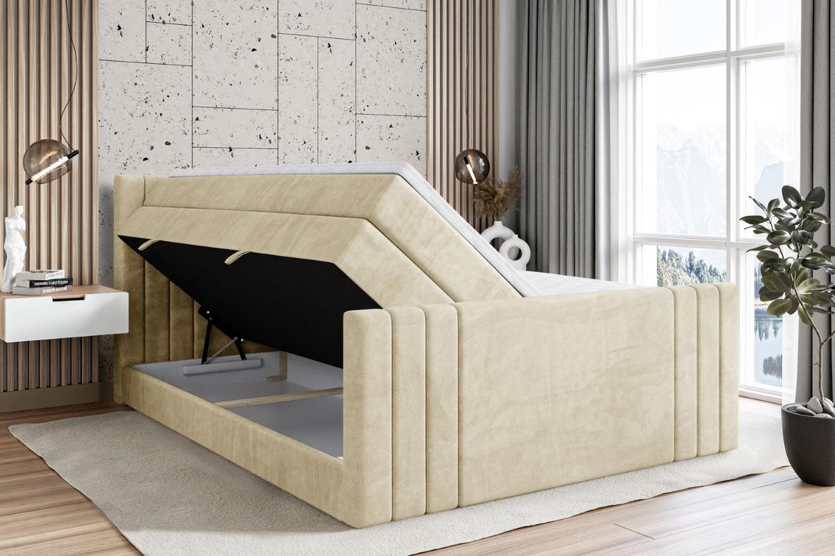 BOXSPRINGBETT IDRIKO-Z KING - 140x200 - H3/H4 - Beige - Beige, Holzwerkstoff (140/200cm) - ALTDECOR