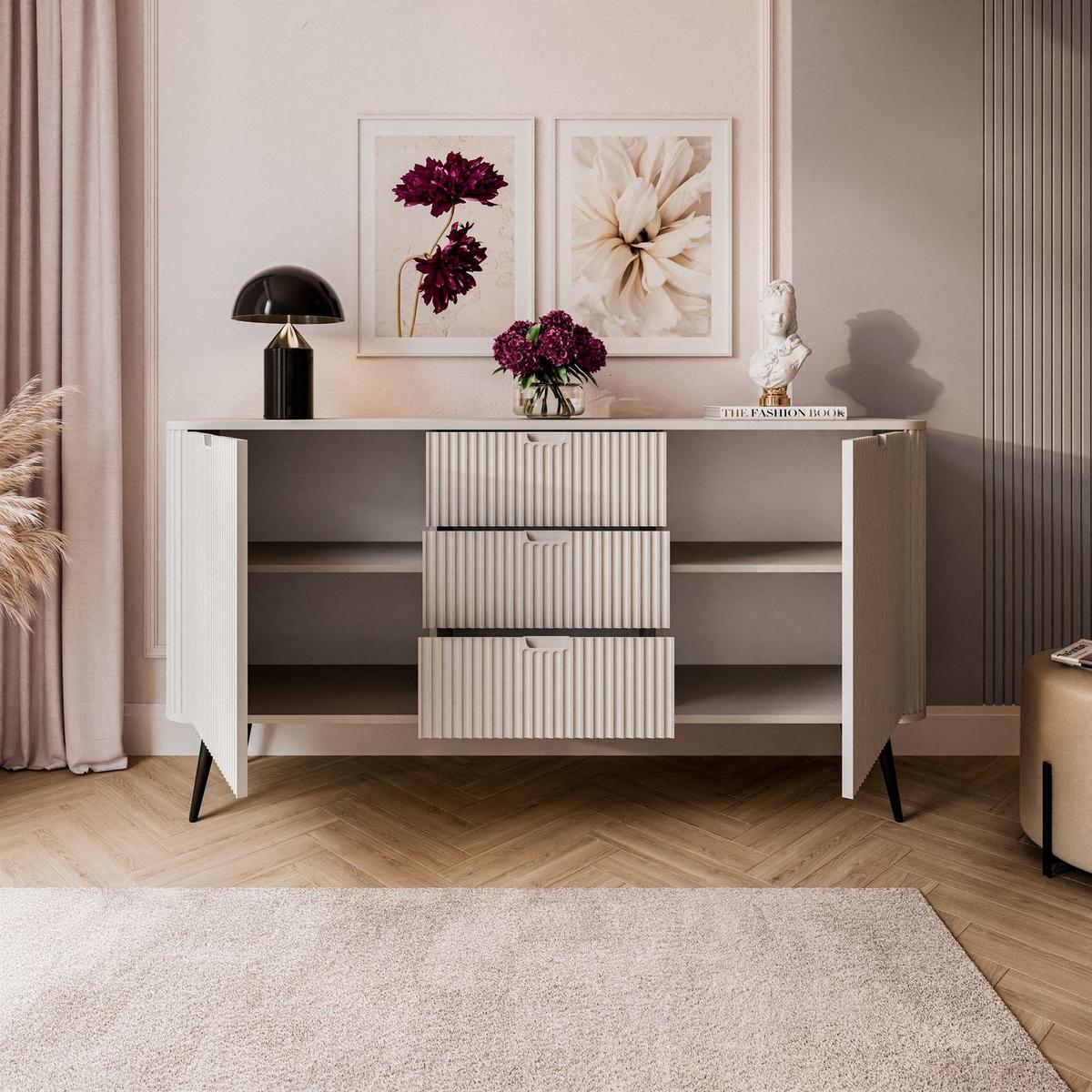 KOMMODE ZAIRA KSZ168 mit Schubladen Kaschmir - Kaschmir, Holzwerkstoff (168/87/39cm) - Lookway