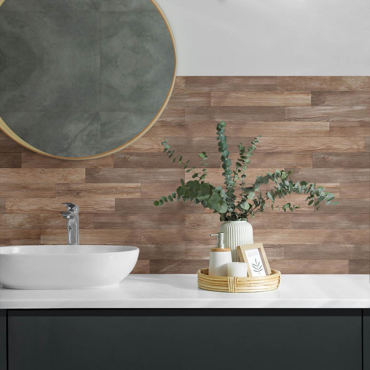 WANDPANEEL 120x60 cm selbstklebend Terano - Nussbaumfarben, Kunststoff (60/1.6/120cm) - Wallfluent