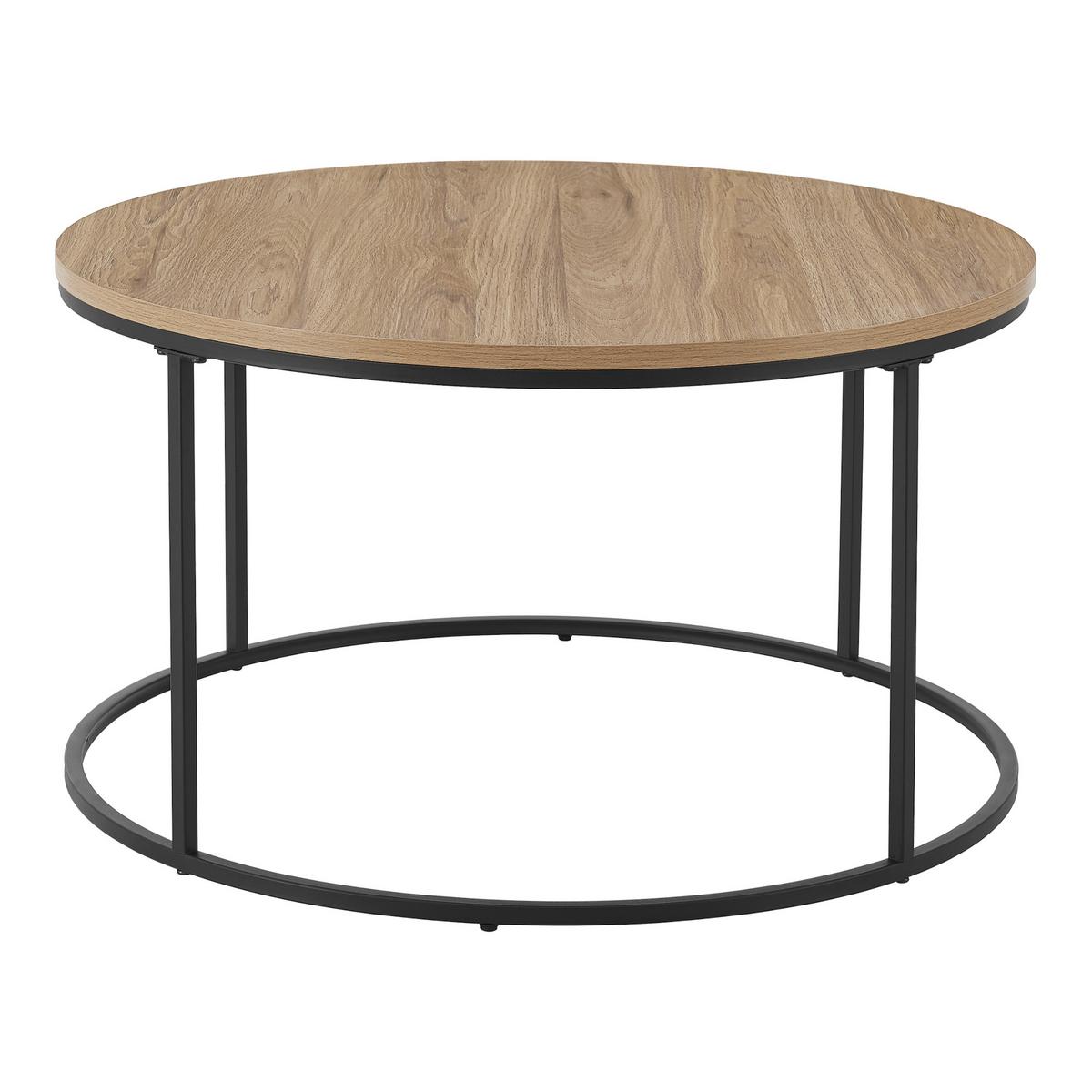 COUCHTISCH Kuhmoinen 45/80 cm - Schwarz/Braun, Holzwerkstoff/Metall (80/80/45cm) - [en.casa]