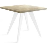 ESSTISCH Quadro quadratischer ausziehbarer, Sonoma Eiche 100-200/100/76 cm - Weiß/Sonoma Eiche, Holz/Holzwerkstoff (100/200/76cm) - WFL GROUP