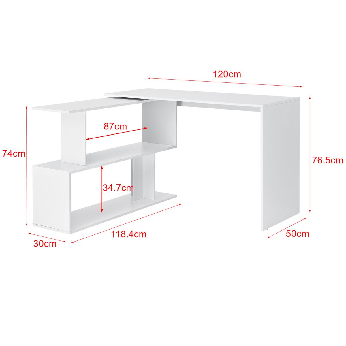SCHREIBTISCH Arendal - Weiß, Holzwerkstoff (50/120/76.5cm) - [en.casa]