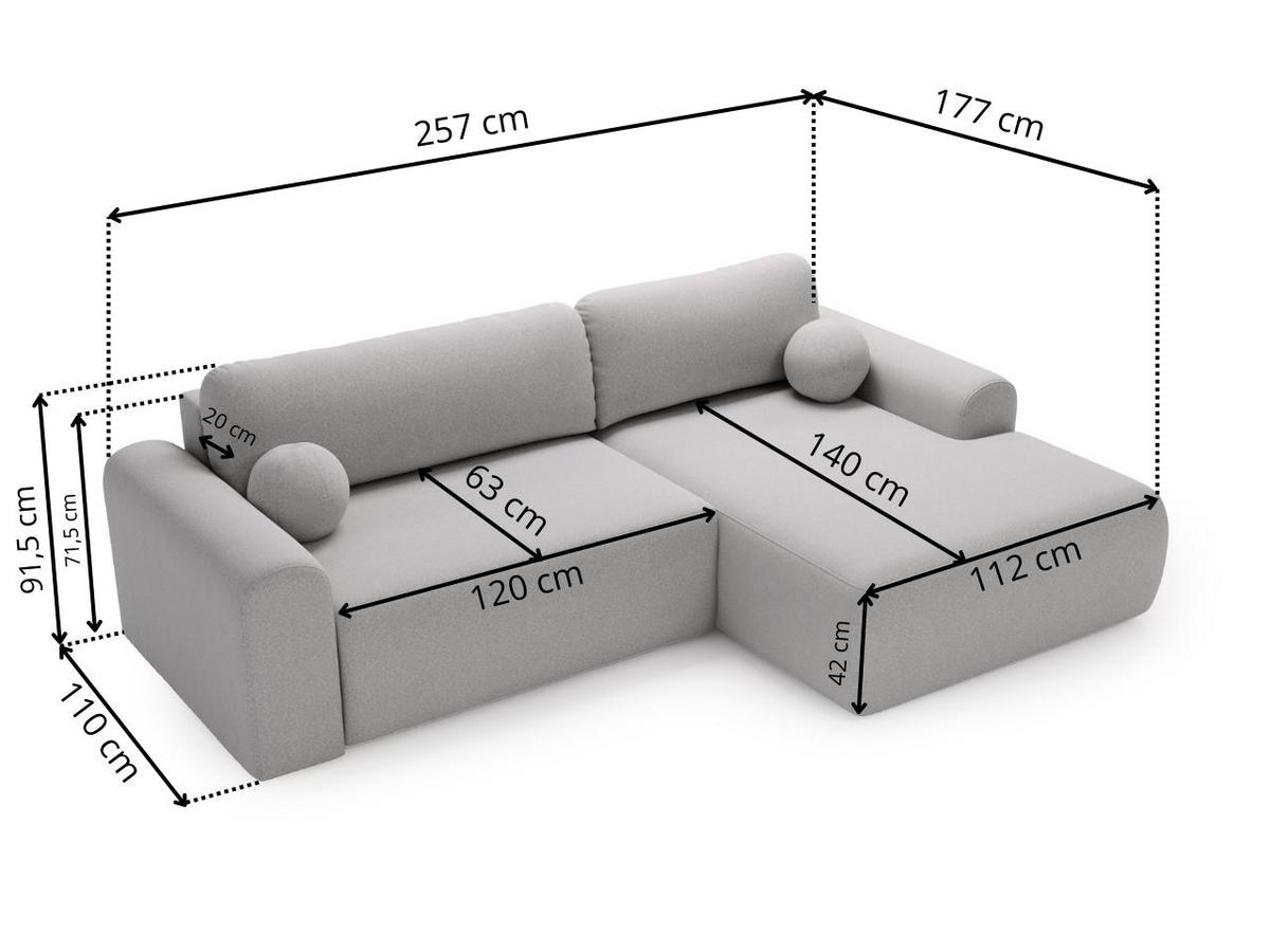 ECKSOFA Savana Braun Links - Braun, Holz/Textil (257/177cm) - Graingold