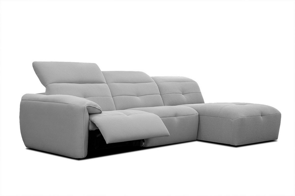 ECKSOFA TRENTO 4-Sitzer mit 1 Relaxfunktion, grau - Schwarz/Grau, Holzwerkstoff/Kunststoff (262/165cm) - Wozimo