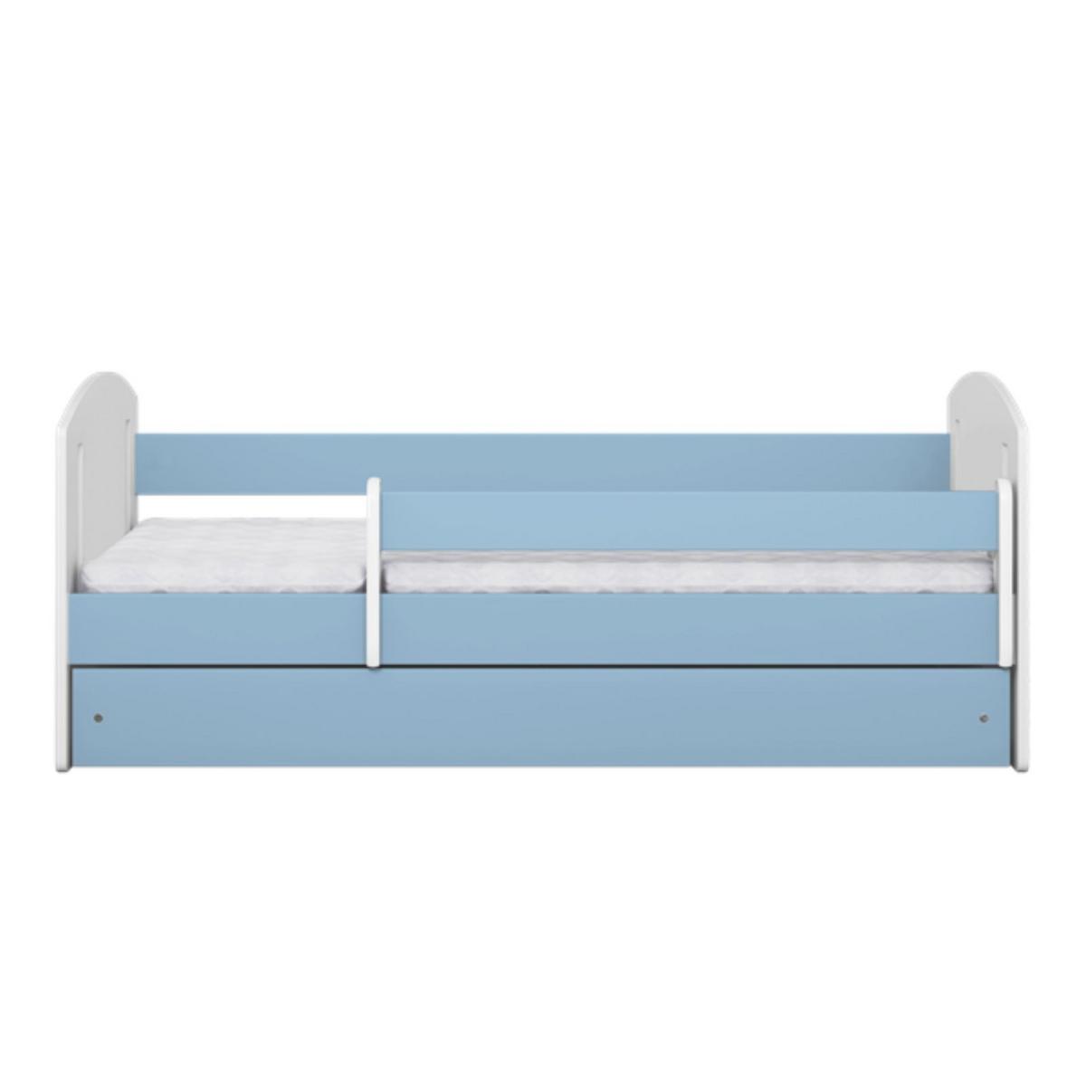 KINDERBETT CLASSIC II mit Schublade und Matratze Blau 90/65/184 - Blau, Holzwerkstoff (80/180cm) - RAUMHIRSCH FURNITURE