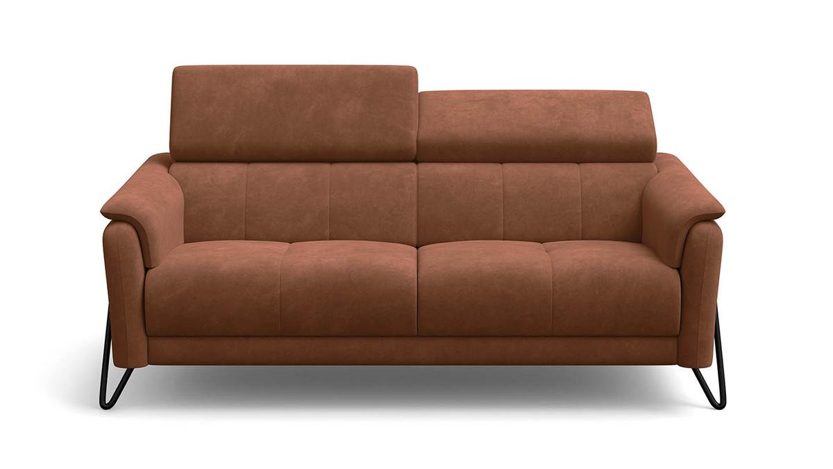 SOFA RODEN 3-Sitzer, braun, Veloursstoff - Braun, Holz/Textil (194/82/103cm) - Wozimo