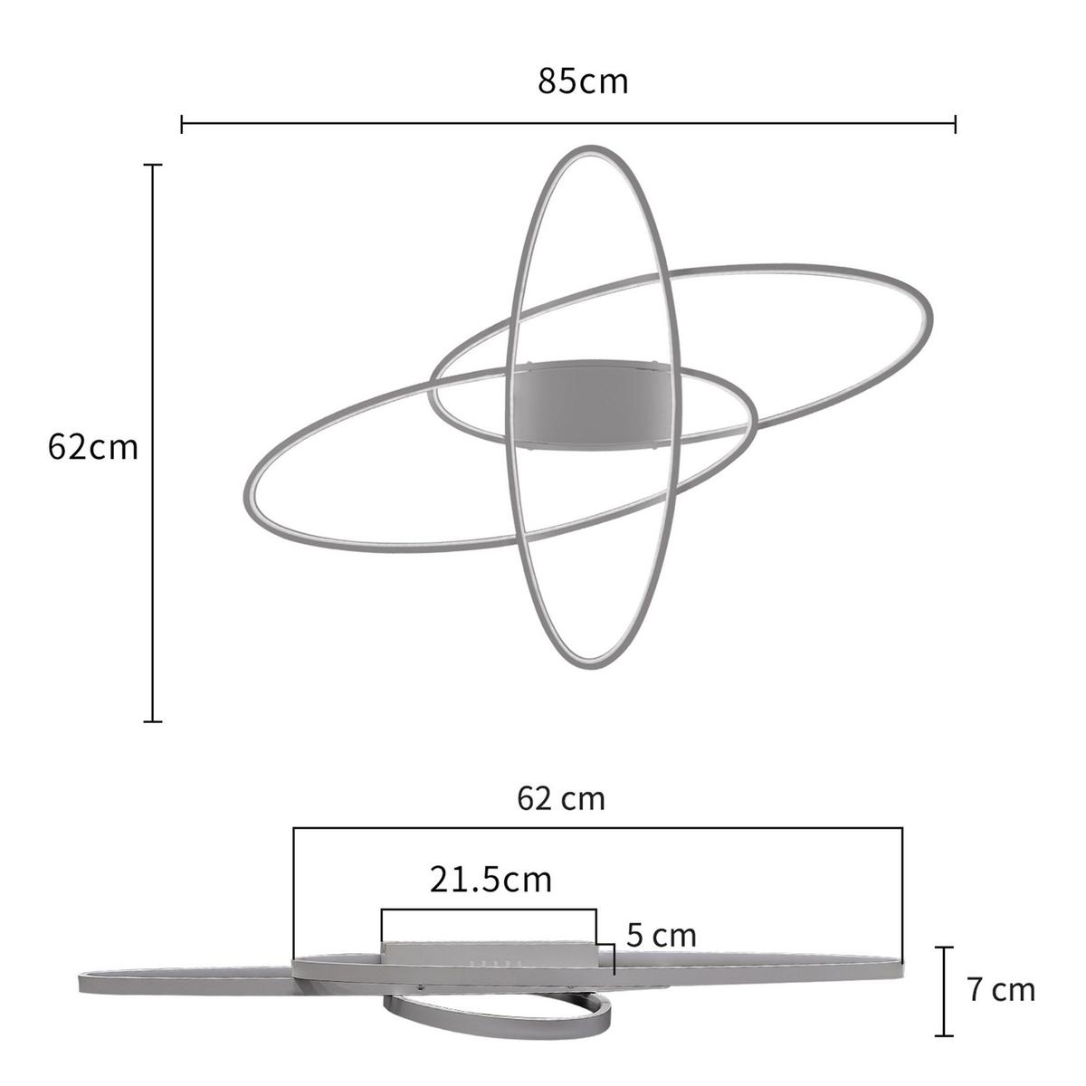 LED-DECKENLEUCHTE Zoe 85/62/7cm - Weiß, Metall (85/62/7cm) - ZMH