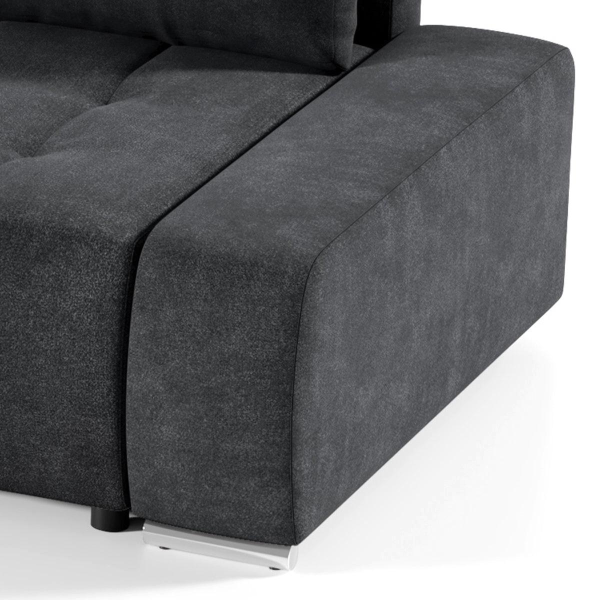 ECKSOFA Jonas 4 Sitzplätze Dunkelgrau - Grau, Holzwerkstoff (265/185cm) - Petits-meubles