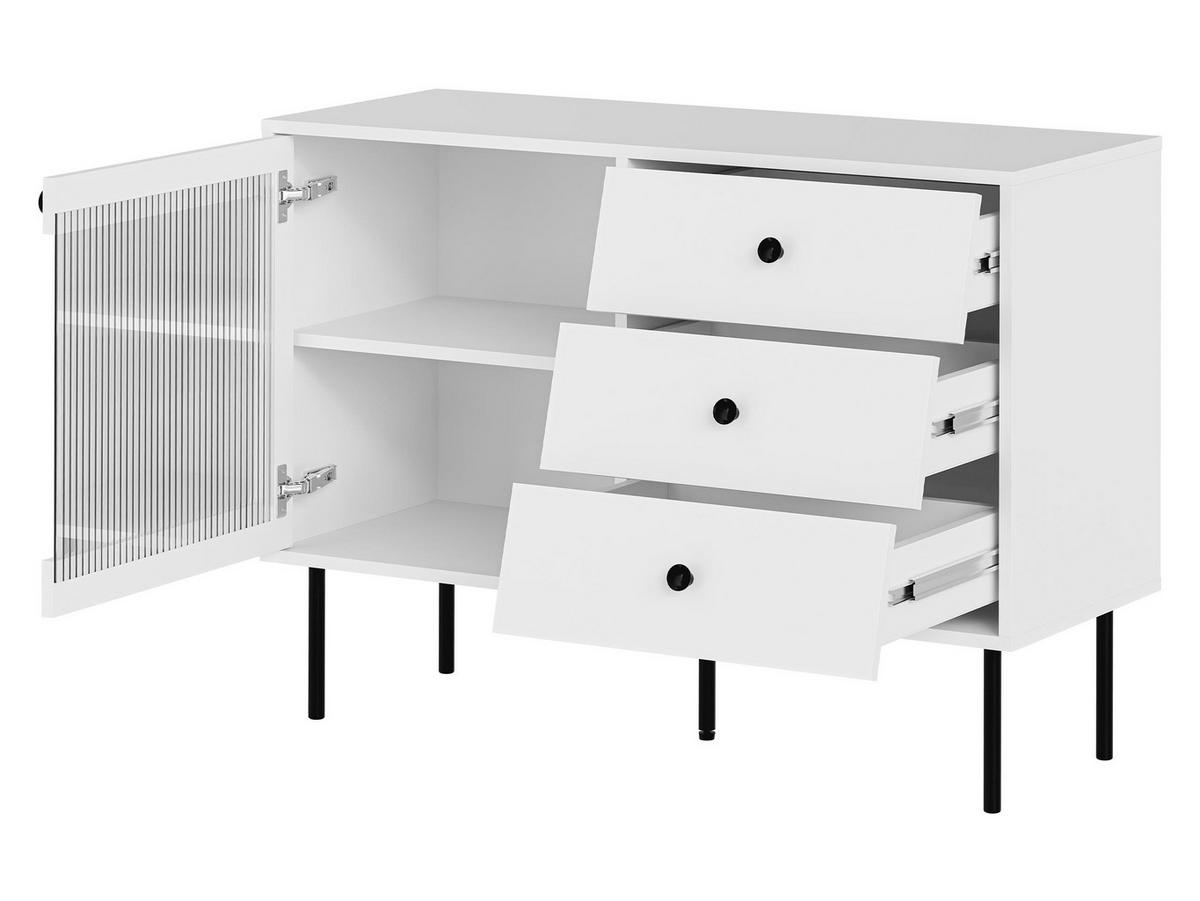 KOMMODE Valerio 100 - Schwarz/Weiß, Holzwerkstoff/Kunststoff (102/75/39cm) - MIRJAN24