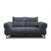 SOFA SALVINI 2-Sitzer, dunkelblau - Schwarz/Dunkelblau, Holzwerkstoff/Textil (176/88/99cm) - Wozimo