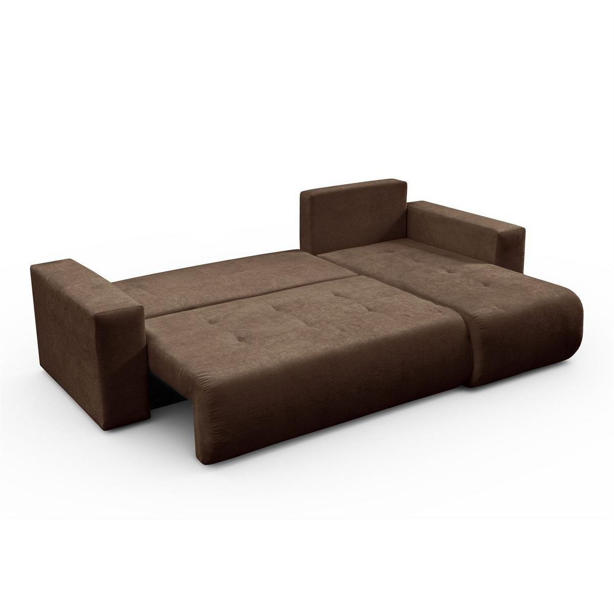 ECKSOFA CLOUD II L mit Schlaffunktion, Vibe 26 - Dunkelbraun, Textil (247/152cm) - Lookway