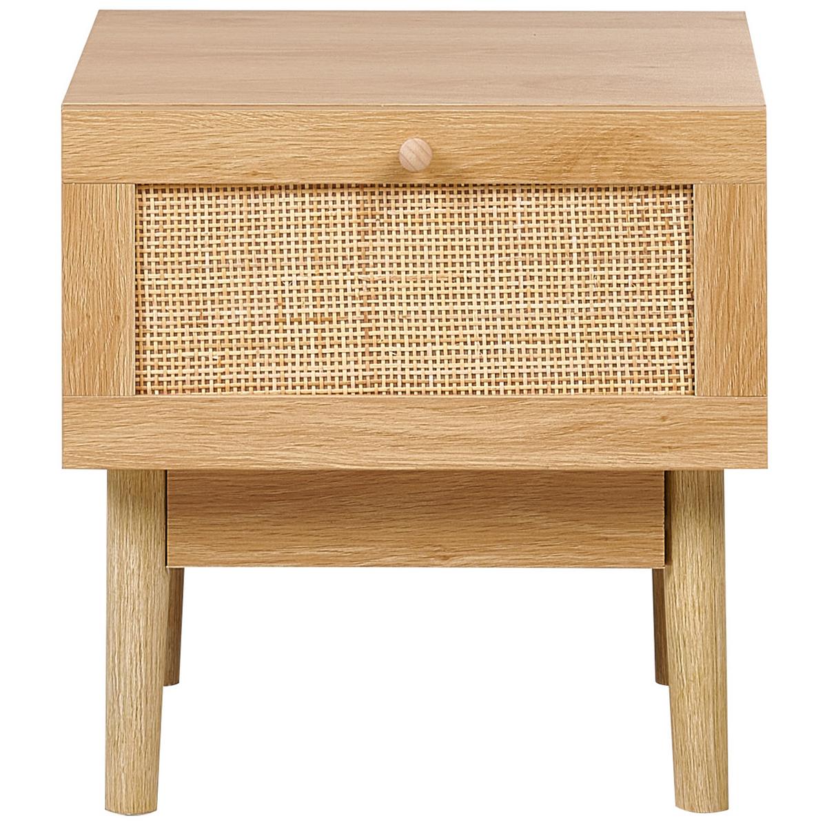 NACHTTISCH mit 1 Schublade Hellbraun Nivo - Braun, Holzwerkstoff (42/40/40cm) - Beliani