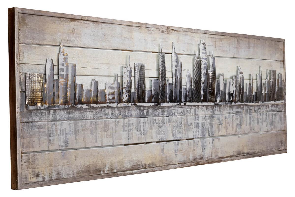 HOLZBILD Grau 150/50 cm - Beige/Grau, Holz (4.31/50cm) - KUNSTLOFT