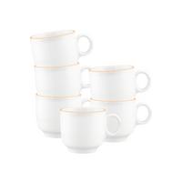 CAPPUCCINOTASSEN Sento Home Pure Lines Mango Orange 300 ml 6er Set - Orange, Keramik (0.3L) - Seltmann Weiden