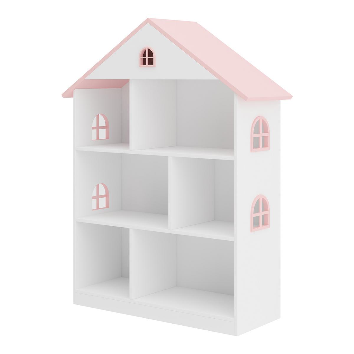 KINDERREGAL Vipsali - Weiß/Rosa, Holzwerkstoff (83/106.5/30cm) - [en.casa]