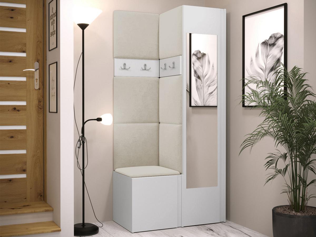 GARDEROBEN-SET Orion XXV - Beige/Weiß, Holzwerkstoff/Kunststoff (82/186/46cm) - MIRJAN24