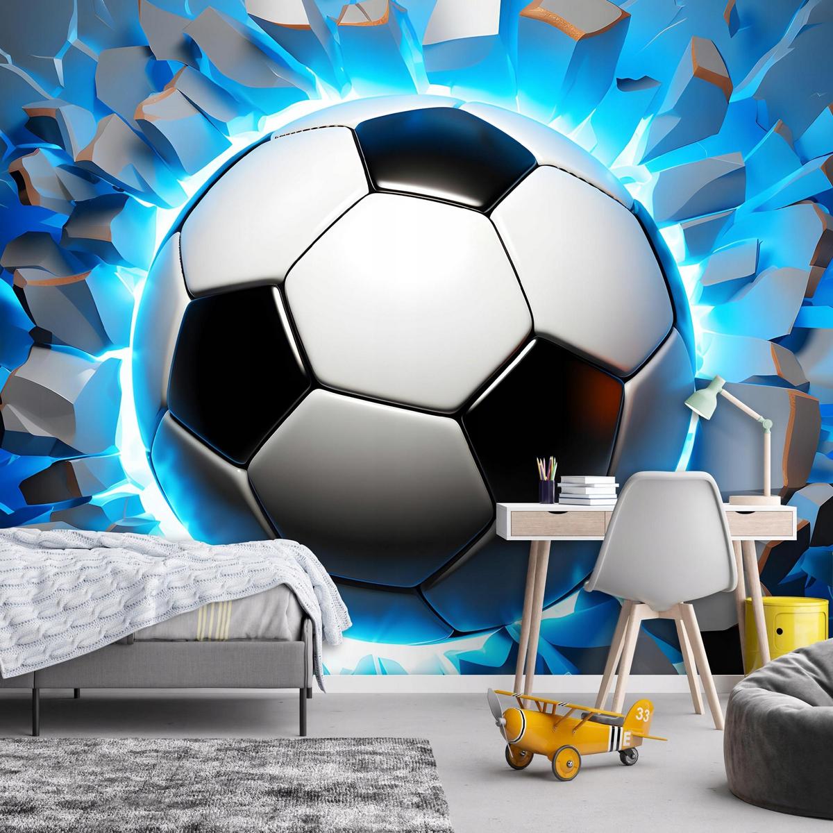 FOTOTAPETE Fußball Kinderzimmer Vliestapete Tapete 250x175 - Multicolor, Papier (250/175cm) - Wallarena