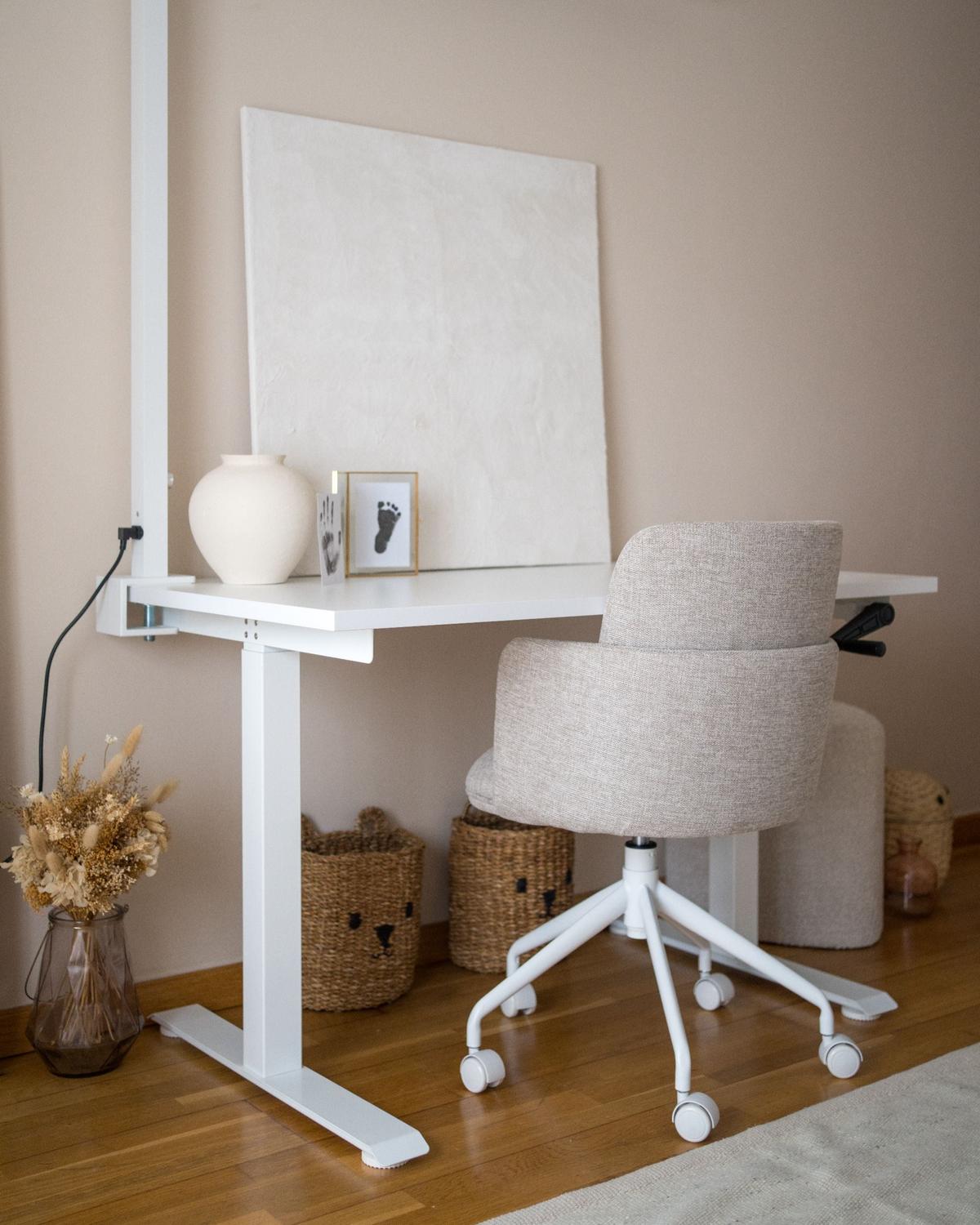 BÜROSTUHL Beige Dryden - Beige/Weiß, Textil (60/84/60cm) - Beliani