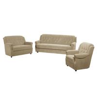 SOFAGARNITUR 3-2-3 Kaylyn Flockstoff sand - Sandfarben, Kunststoff (200/89/83cm) - 58aufmkessel
